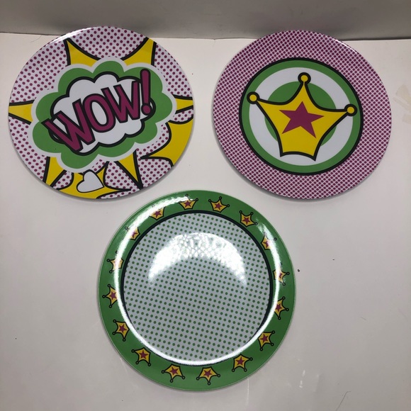 BooginHead Girl Superhero Plate Set, 3-Pack - Picture 3 of 6
